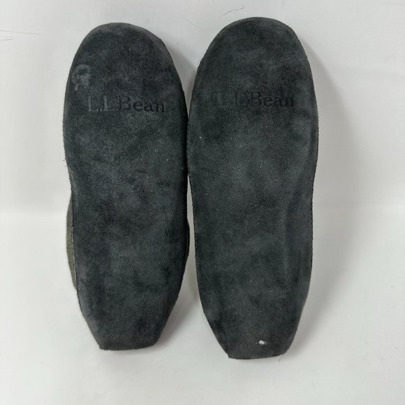 LL Bean Boys KIDS Slippers Camouflage Moccasins Suede Sheepskin Shearling - Picture 9 of 11
